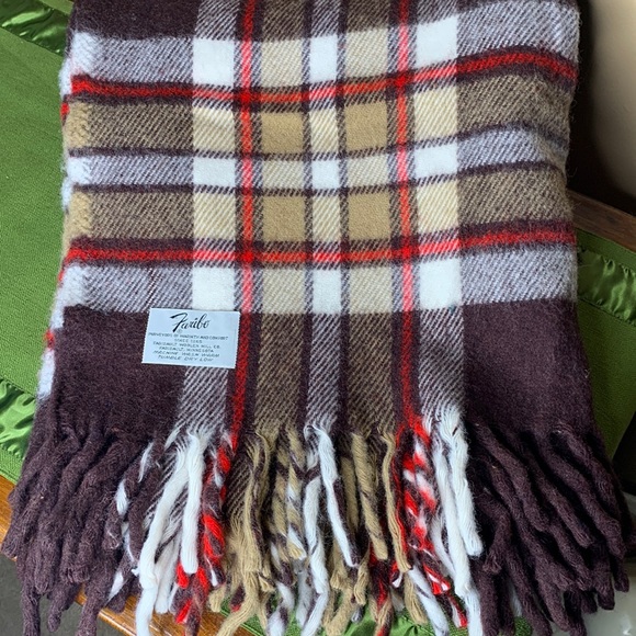 Faribo Faribault Woolen Mill Co Plaid Catnapper Throw Lap Wool Blanket